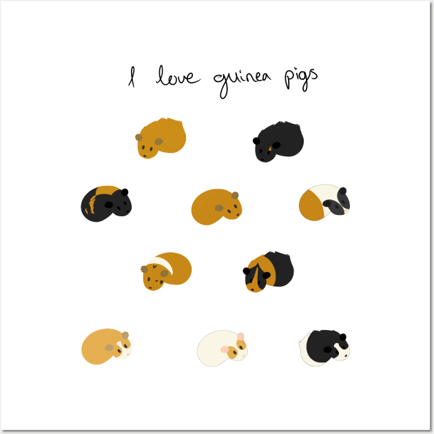 I Love Guinea Pigs Sticker Sheet Wall Art by Ratfrens